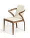 Chairs Leather Dining Chairs - 32" Walnut Wood and Cream Leatherette Dining Chair HomeRoots