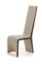 Chairs Leather Dining Chairs - Two 47" Ebony Wood and Taupe Leatherette Dining Chairs HomeRoots