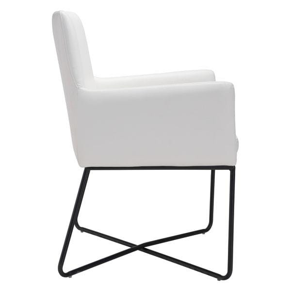 Chairs Leather Lounge Chair - 24" X 24.8" X 33.9" White Lounge Chair HomeRoots