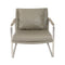 Chairs Leather Lounge Chair - 27.17" X 33.86" X 28.15" Dark Taupe Leatherette Lounge Chair with Brushed Stainless Steel Base HomeRoots