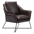Chairs Leather Lounge Chair - 29.9" X 31.9" X 35" Brown Lounge Chair HomeRoots
