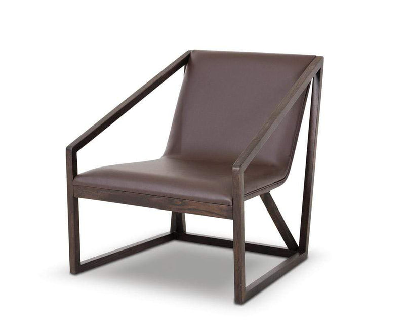 Chairs Leather Lounge Chair - 29" Brown Eco-Leather Lounge Chair HomeRoots