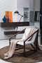 Chairs Leather Lounge Chair - 29" Grey Eco-Leather Lounge Chair HomeRoots