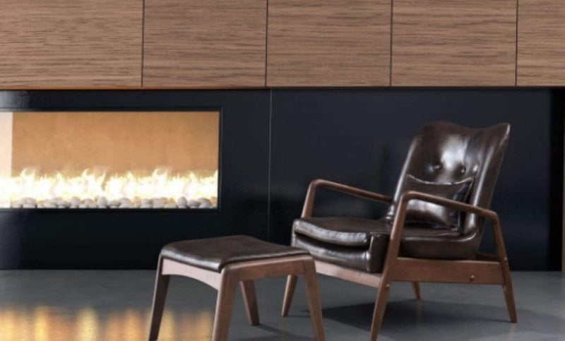 Chairs Leather Lounge Chair - 30.3" X 33.5" X 32.7" Black Bully Lounge Chair And Ottoman HomeRoots
