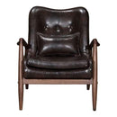 Chairs Leather Lounge Chair - 30.3" X 33.5" X 32.7" Brown Bully Lounge Chair And Ottoman HomeRoots