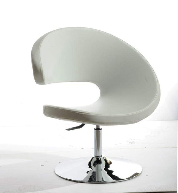 Chairs Leather Lounge Chair - 34" White Leatherette Lounge Chair HomeRoots