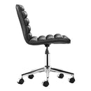 Chairs Leather Office Chair - 18.5" X 22" X 35.5" Black Leatherette Office Chair HomeRoots