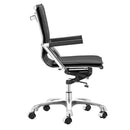 Chairs Leather Office Chair - 19" X 24" X 39.5" Black Leatherette Office Chair HomeRoots