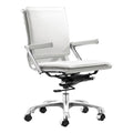 Chairs Leather Office Chair - 19" X 24" X 39.5" White Leatherette Office Chair HomeRoots