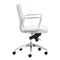 Chairs Leather Office Chair - 21" X 26" X 39" White Low Back Leatherette Office Chair HomeRoots