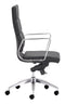 Chairs Leather Office Chair - 21" x 26" x 42" Black, Leatherette, Chromed Steel, High Back Office Chair HomeRoots