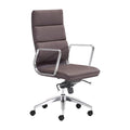 Chairs Leather Office Chair - 21" X 26" X 44.5" Espresso Leatherette High Back Office Chair HomeRoots
