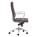 Chairs Leather Office Chair - 21" X 26" X 44.5" Espresso Leatherette High Back Office Chair HomeRoots