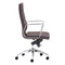 Chairs Leather Office Chair - 21" X 26" X 44.5" Espresso Leatherette High Back Office Chair HomeRoots