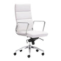 Chairs Leather Office Chair - 21" X 26" X 44.5" White Leatherette High Back Office Chair HomeRoots