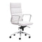 Chairs Leather Office Chair - 21" X 26" X 44.5" White Leatherette High Back Office Chair HomeRoots