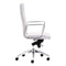 Chairs Leather Office Chair - 21" X 26" X 44.5" White Leatherette High Back Office Chair HomeRoots