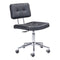 Chairs Leather Office Chair - 22.4" X 22.4" X 35.8" Black Leatherette Office Chair HomeRoots