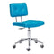 Chairs Leather Office Chair - 22.4" X 22.4" X 35.8" Blue Leatherette Office Chair HomeRoots