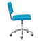 Chairs Leather Office Chair - 22.4" X 22.4" X 35.8" Blue Leatherette Office Chair HomeRoots