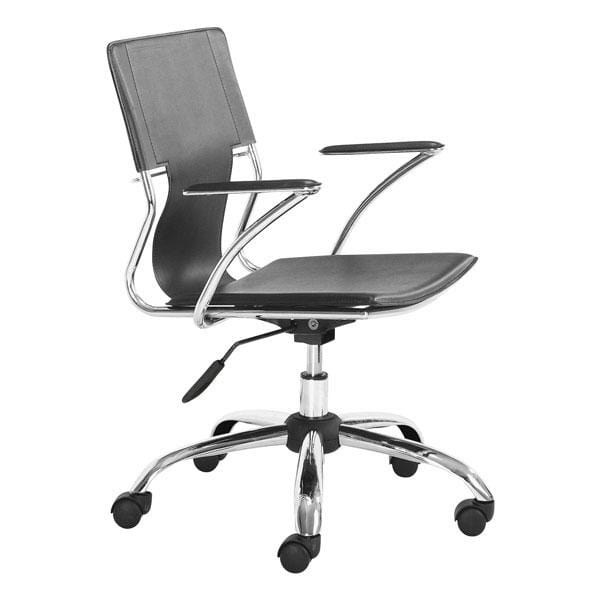 Chairs Leather Office Chair - 22" X 23" X 37" Black Leatherette Office Chair HomeRoots