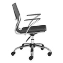 Chairs Leather Office Chair - 22" X 23" X 37" Black Leatherette Office Chair HomeRoots