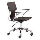 Chairs Leather Office Chair - 22" X 23" X 37" Espresso Leatherette Office Chair HomeRoots