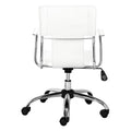Chairs Leather Office Chair - 22" X 23" X 37" White Leatherette Office Chair HomeRoots
