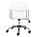 Chairs Leather Office Chair - 22" X 23" X 37" White Leatherette Office Chair HomeRoots