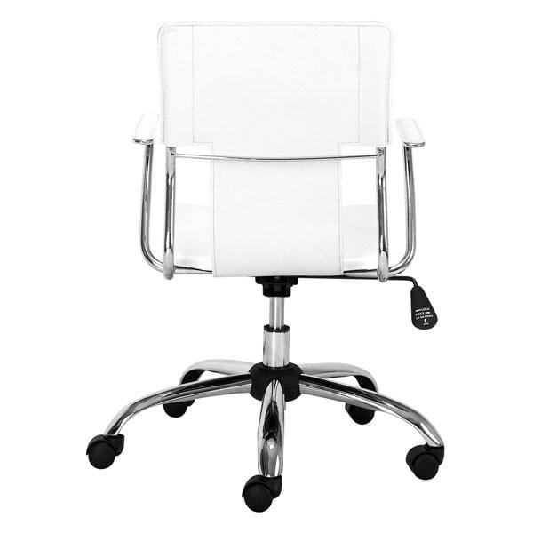 Chairs Leather Office Chair - 22" X 23" X 37" White Leatherette Office Chair HomeRoots