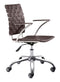 Chairs Leather Office Chair - 23" x 23" x 30" Espresso, Leatherette, Chromed Steel, Cross Office Chair HomeRoots