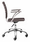 Chairs Leather Office Chair - 23" x 23" x 30" Espresso, Leatherette, Chromed Steel, Cross Office Chair HomeRoots