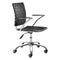 Chairs Leather Office Chair - 23" X 23" X 35" Black Leatherette Office Chair HomeRoots