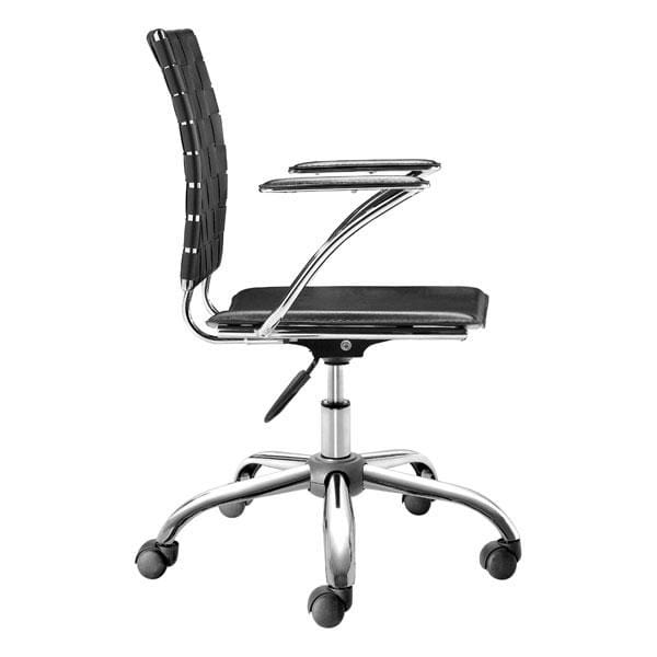 Chairs Leather Office Chair - 23" X 23" X 35" Black Leatherette Office Chair HomeRoots