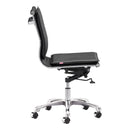 Chairs Leather Office Chair - 23" X 23" X 40" Black Leatherette Armless Office Chair HomeRoots