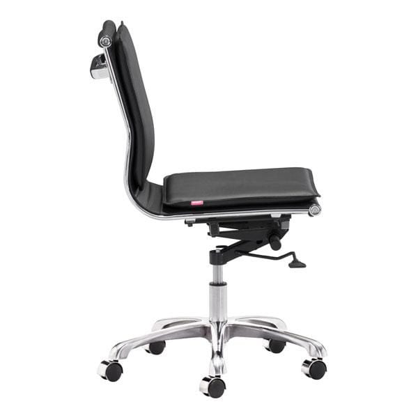 Chairs Leather Office Chair - 23" X 23" X 40" Black Leatherette Armless Office Chair HomeRoots