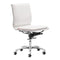 Chairs Leather Office Chair - 23" X 23" X 40" White Leatherette Armless Office Chair HomeRoots