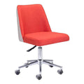 Chairs Leather Office Chair - 24" X 24" X 35.8" Orange/Beige Polyblend Office Chair HomeRoots
