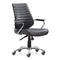 Chairs Leather Office Chair - 25" X 23.5" X 40.5" Black Leatherette Low Back Office Chair HomeRoots