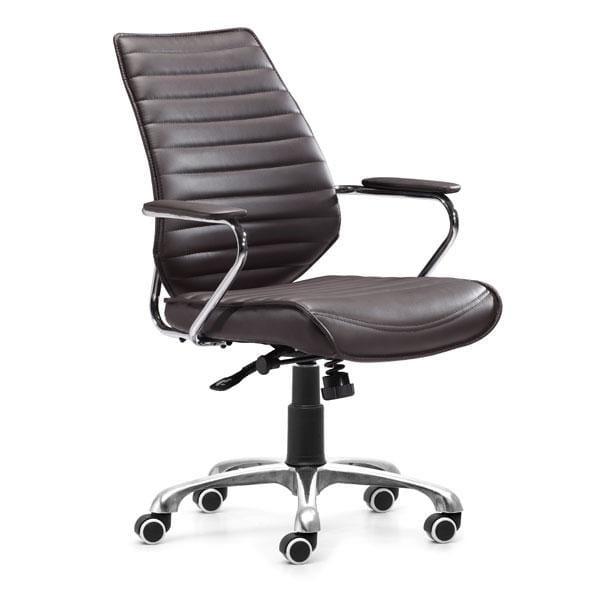 Chairs Leather Office Chair - 25" X 23.5" X 40.5" Esp Leatherette Low Back Office Chair HomeRoots