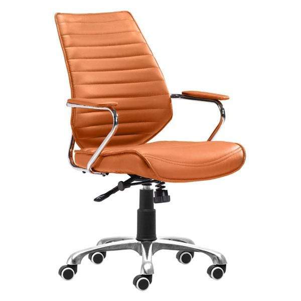 Chairs Leather Office Chair - 25" X 23.5" X 40.5" Terra Leatherette Low Back Office Chair HomeRoots