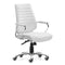 Chairs Leather Office Chair - 25" X 23.5" X 40.5" White Leatherette Low Back Office Chair HomeRoots