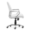 Chairs Leather Office Chair - 25" X 23.5" X 40.5" White Leatherette Low Back Office Chair HomeRoots