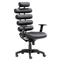 Chairs Leather Office Chair - 25" X 23.5" X 48.5" Black Leatherette Office Chair HomeRoots