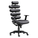 Chairs Leather Office Chair - 25" X 23.5" X 48.5" Black Leatherette Office Chair HomeRoots