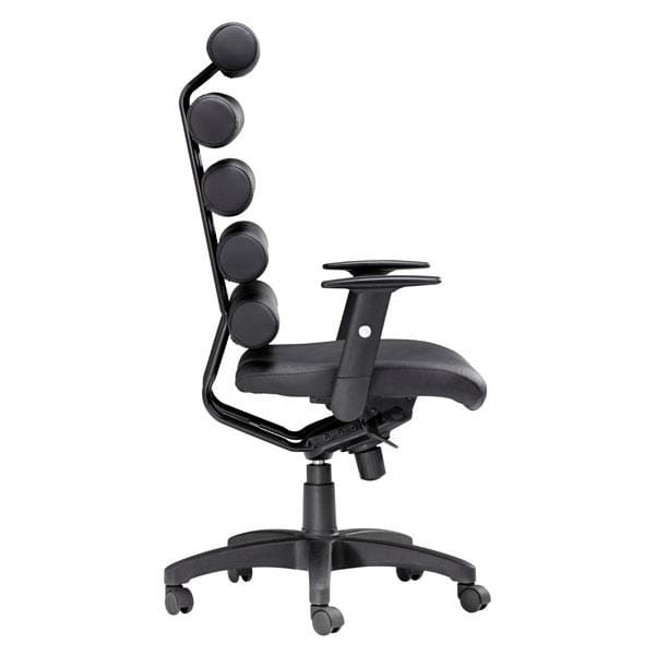 Chairs Leather Office Chair - 25" X 23.5" X 48.5" Black Leatherette Office Chair HomeRoots