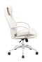 Chairs Leather Office Chair - 27.5" x 27.5" x 44.5" White, Leatherette, Polished Aluminum, Comfort Office Chair HomeRoots