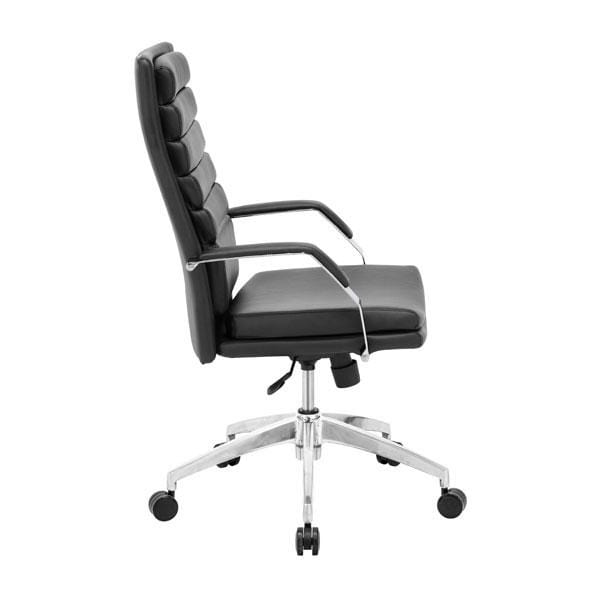 Chairs Leather Office Chair - 27.5" X 27.5" X 47.6" Black Leatherette Comfort Office Chair HomeRoots