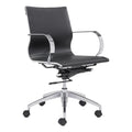 Chairs Leather Office Chair - 27.6" X 27.6" X 36" Black Leatherette Low Back Office Chair HomeRoots