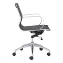 Chairs Leather Office Chair - 27.6" X 27.6" X 36" Black Leatherette Low Back Office Chair HomeRoots